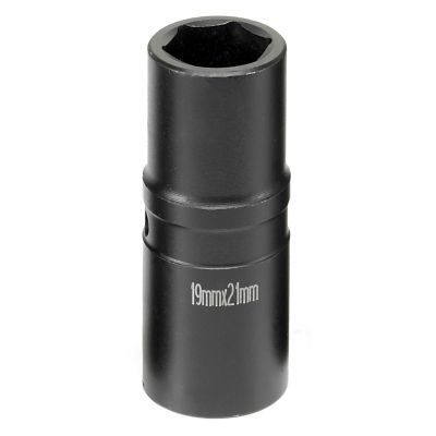 GRE2392D image(0) - Grey Pneumatic SOC 19MM X 21MM 1/2D FLP IMP HEX XTW BLK