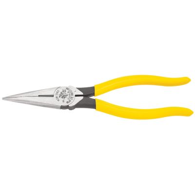 KLED203-8 image(0) - Klein Tools 8-7/16" HEAVY DUTY SIDE CUTTING LONG-NOSE PLIERS