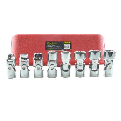 KTI22700 image(0) - K Tool International Socket Set 8 pc Universal Chrome 3/8 drive 12 pt