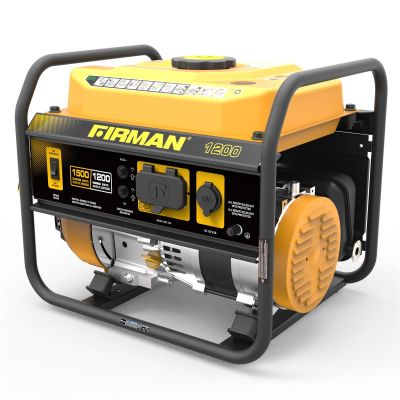 FRGP01202 image(0) - Firman Open Frame 1300/1050W Recoil Gasoline Powered Portable Generator with 12V Outlet