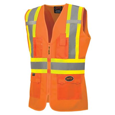 SRWV1021850U-S image(0) - Pioneer Pioneer - Women's Custom Fit Hi-Vis Mesh Back Safety Vest - Hi-Vis Orange- Size Small