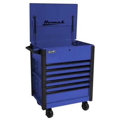 HOMBL06035247 image(0) - Homak Manufacturing 35 in. Pro Series 7-Drawer Service Cart, Blue