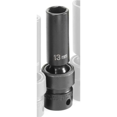 GRE1013UMD image(0) - Grey Pneumatic SOC 13MM 3/8D IMP UNIV 6PT DP BLK