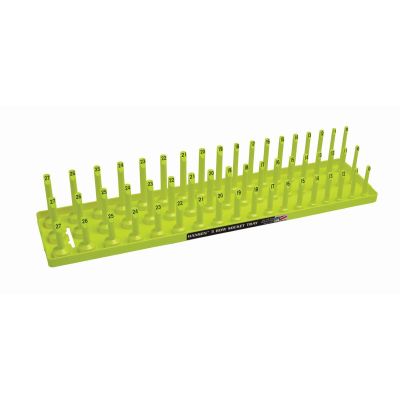 HNE12083 image(0) - Hansen Global 1/2" Metric 3-Row Socket Tray - Hi-Viz Yellow