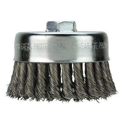 MLW48-52-1350 image(0) - Milwaukee Tool 4" Knot Wire Cup Brush - Carbon Steel