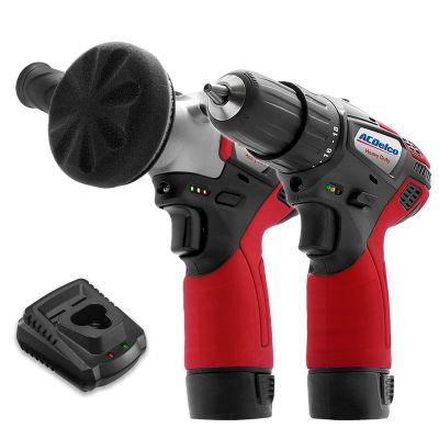 ACDARS1212-K6 image(0) - ACDelco ARS1212-K6 G12 Series 12V Cordless Li-ion 3' Mini Polisher & 2-Speed 3/8"? Drill Driver Combo Tool Kit with 2 Batteries