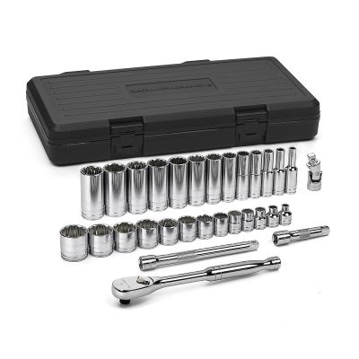 KDT80568 image(0) - GearWrench 30 PC 3/8" DR 12 PT SAE STD & DEEP SOCKET SET