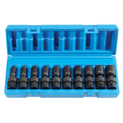 GRE1210UMSD image(0) - Grey Pneumatic 3/8" Dr. 10 Pc. Semi Deep Metric Universal Set