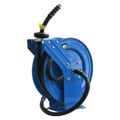 BLBOSFHRONE25 image(0) - BluBird OilShield Fuel Hose Reel 1" Retractable Heavy Duty Steel Construction with Rubber Hose, 6' Lead-in Hose - 25 Feet