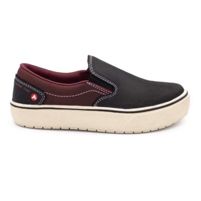 FSIAW7050-9.5D image(0) - AIRWALK AIRWALK - VENICE - Women's Leather Slip On - CT|EH|SF|SR - Black / Tawny Port - Size: 9.5 - D - (Regular)