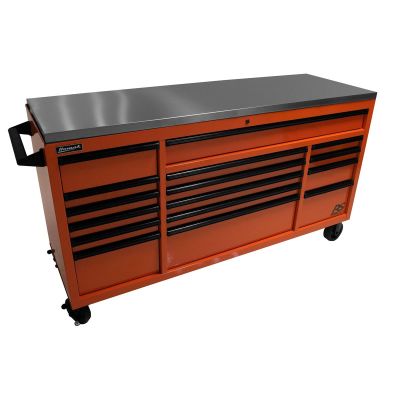 HOMOG04072164 image(0) - Homak Manufacturing 72" RS Roller Cabinet Orange Stainless Steel Top