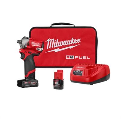 MLW2555-22 image(0) - Milwaukee Tool M12 FUEL Stubby 1/2" Impact Wrench Kit