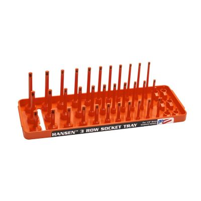 HNE14053 image(0) - Hansen Global 1/4" SAE 3-Row Socket Tray - Orange