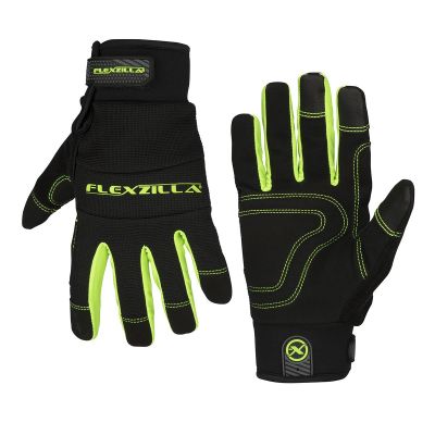 LEGGH300M image(0) - Flexzilla® High Dexterity General Purpose Gloves, Synthetic Leather, Black/ZillaGreen™, M