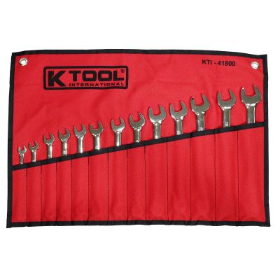 KTI41800 image(0) - K Tool International WRENCH SET COMBINATION 13 PC HI POLISH METRIC