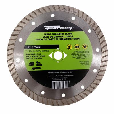 FOR71562 image(0) - Forney Industries Diamond Cut-Off Blade, Turbo, 7 in