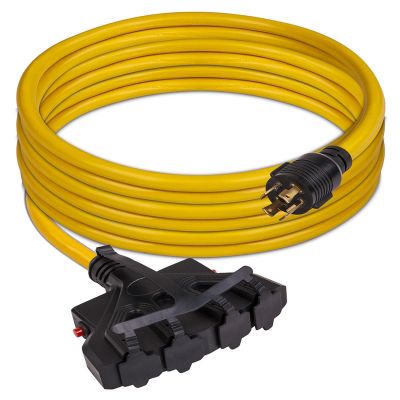 FRG1120 image(0) - Power Cord L14-30P to 4x5-20R 25ft Extension 10 AWG with Circuit Breakers and Storage Strap