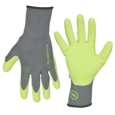 LEGGC240L image(0) - Legacy Manufacturing Flexzilla® Crinkle Latex Dip Gloves, Gray/ZillaGreen™, L