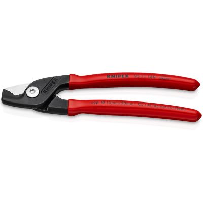 KNP95-11-160-SBA image(0) - 6 1/4" Cable Shears with StepCut Cutting Edges packaged in clam shell