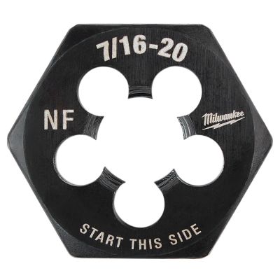MLW49-57-5357 image(0) - Milwaukee Tool 7/16"-20 NF 1-Inch Hex Threading Die