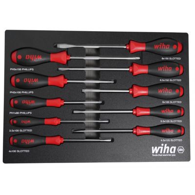 WIH30280 image(0) - Set Includes: Slotted Tips - 3.5mm, 4.0mm, 4.5mm, 5.5mm, 6.0mm, 6.5mm, 8.0mm | Phillips Tips - #1, #2, #3