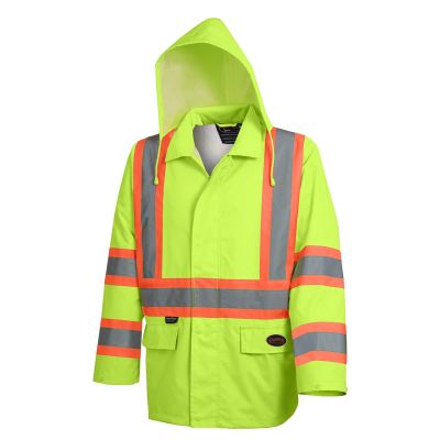 SRWV1081360U-M image(0) - Pioneer - Hi-Vis Safety Rainwear Jacket - Yellow/Green - Size Medium