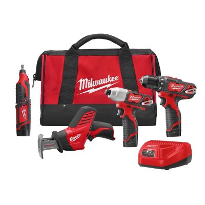 MLW2497-24 image(0) - Milwaukee Tool M12 4Pc Combo Kit