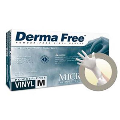 MFXDF-850S image(0) - Microflex DERMAFREE VINYL EXAM GLOVES S