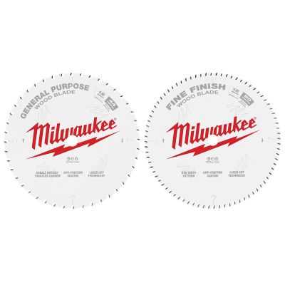 MLW48-40-1232 image(0) - Milwaukee Tool Circular Saw Two-Pack Wood Cutting Blades 12" 44T + 80T