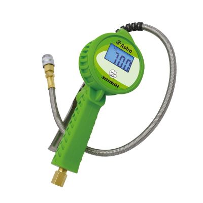 AST3018GR image(0) - Digital Tire Inflator w/ Stainless Steel Hose & Push-Lock Coupler Chuck - Green