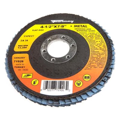 FOR71926-5 image(0) - Forney Industries Flap Disc, Type 27, 4-1/2 in x 7/8 in, ZA36 5 PK