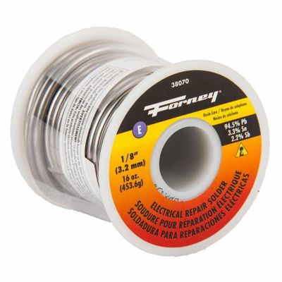 FOR38070 image(0) - Forney Industries Solder, Electrical Repair, Rosin Core, 1/8 in, 16 Ounce