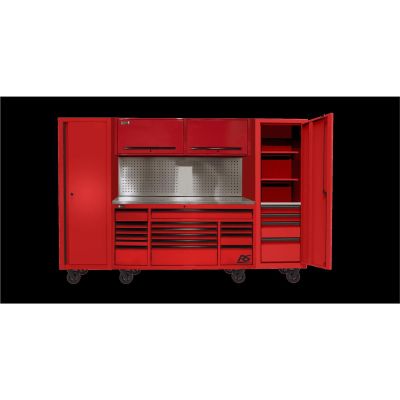 HOMRSCTS12002 image(0) - 120? RS PRO CTS Roller Cabinet & Side Lockers Combo with Toolboard Backsplash - Red