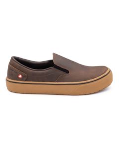 FSIAW7002-7.5EE image(0) - AIRWALK AIRWALK - VENICE - Men's Leather Slip On - CT|EH|SF|SR - Buffalo Crazy Horse / Gum - Size: 7.5 - 2E - (Extra Wide)