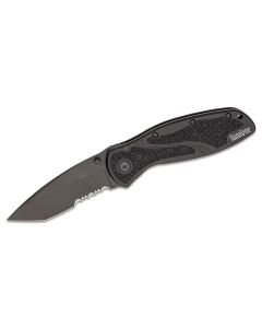 KER1670TBLKST image(1) - Kershaw Tanto Blur-Serrated Assisted Open Inset Liner Lock Tanto Blade EDC Folding Pocket Knife - Black