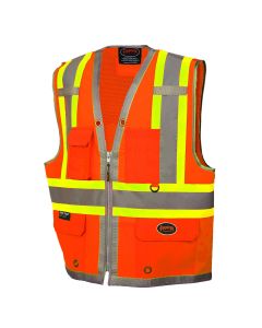 SRWV1010250U-L image(0) - Pioneer Pioneer - 300D Oxford with Mesh Back Surveyor Vest - Hi-Vis Orange - Size Large