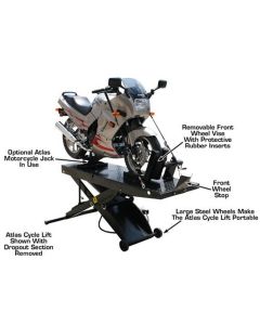 ATEHT-CYCLELIFT image(4) - Atlas Automotive Equipment Atlas Equipment Cyclelift Air Operated 1,000 lb. Capacity Motorcycle Lift (WILL CALL)