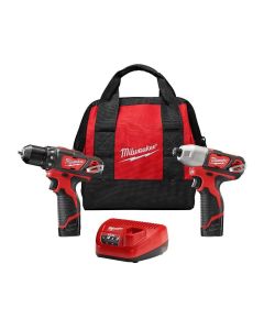 MLW2494-22 image(0) - Milwaukee Tool M12 CORDLESS DRILL/DRIVER HEX IMP 2-PC (1) BATT KIT