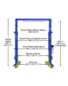 ATEAP-PVL15-FPD image(2) - Atlas Equipment Platinum PVL15 ALI Certified Commercial Overhead 15,000 lb. Capacity 2-Post Lift