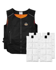 ERG12133 image(0) - Ergodyne 6260 S/M Black Lightweight Phase Change Cooling Vest with Packs