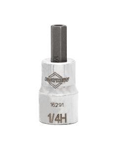 MAY16291 image(0) - Mayhew Mayhew 1/4-Inch Tamper SAE Hex Short Insert Socket Bit, 3/8-Inch Drive