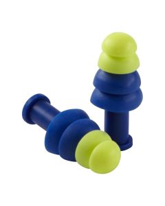 SRWS23420 image(0) - Sellstrom Sellstrom - Earplugs - Reusable - Tapered - Uncorded - Blue/Hi-Viz Green - NRR 27 - 100 Pair Dispenser Box