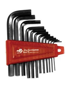 WLMW1391 image(0) - Wilmar Corp. / Performance Tool 12 Pc SAE Hex Key Set w/Holder