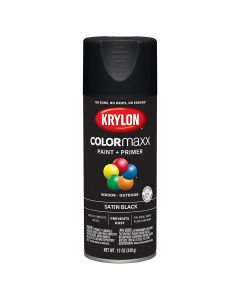 DUP5557 image(0) - Krylon Satin Black; 12 oz. Aerosol