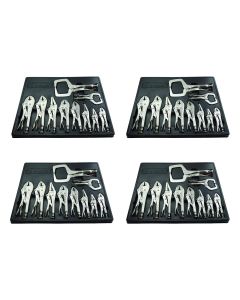 KTI58730-4PK image(0) - K Tool International Pliers Set 10 pc Locking 4-Pack