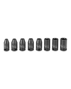 GRE998ET image(0) - Grey Pneumatic 1/4" Drive 8 Pc External Torx Impact Socket Set