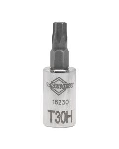 MAY16230 image(0) - Mayhew Mayhew T30H Tamper Torx&reg; Short Insert Socket Bit, 1/4-Inch Drive