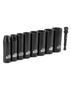 TIT48301 image(0) - Titan 9 Piece 3/8 Inch Drive SAE 6 Point Deep Impact Socket Set