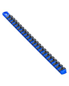 ERN8403 image(0) - Ernst Mfg. 18&rdquo; Socket Organizer and 22 Twist Lock Clips - Blue - 1/4&rdquo;