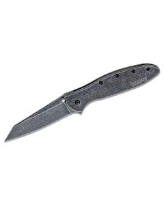 KER1660RBW image(0) - Kershaw Random Leek Assisted Open Frame Lock Reverse Tanto Blade EDC Folding Pocket Knife with BlackWash Finish - Blackwash